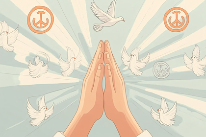Praying Hands and Doves for Peace