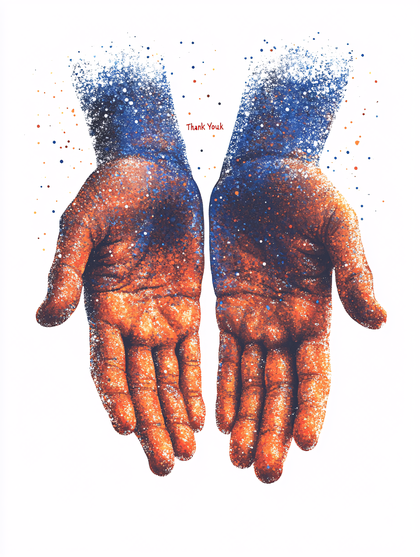 Praying Hands with Galaxy Effect