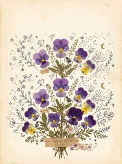 pressed pansy bouquet