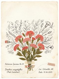 pressed carnation herbarium
