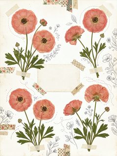 pressed pink flowers