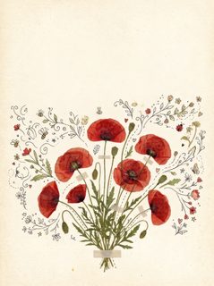 pressed poppy bouquet