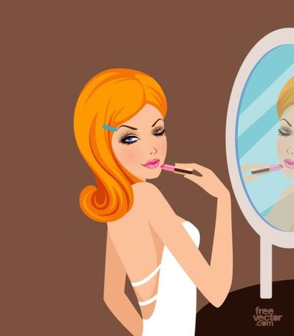 Pretty Girl With Lipstick Free Vector