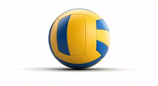 blue yellow volleyball