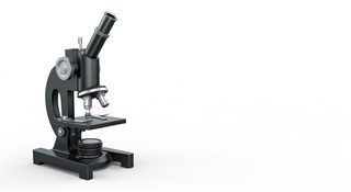 black laboratory microscope