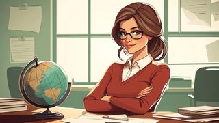Professor With Globe