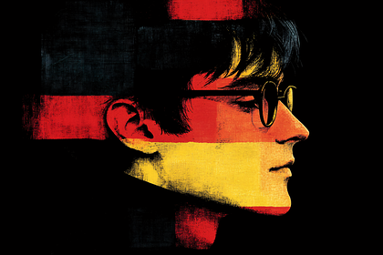 Profile of a Man with German Flag Colors