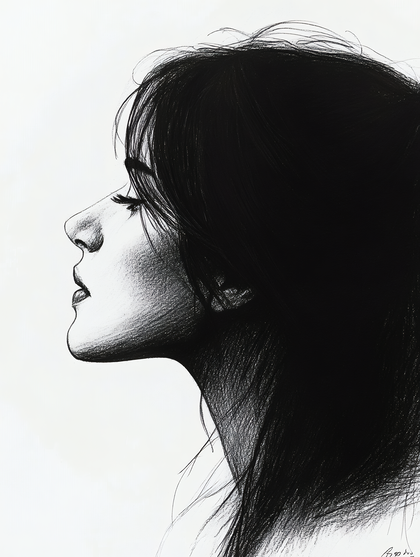 Profile Portrait of a Young Woman