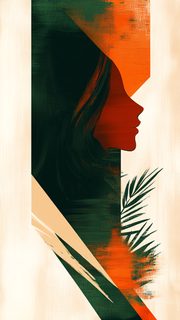 Profile Portrait With Abstract Background