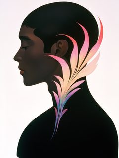 profile silhouette floral