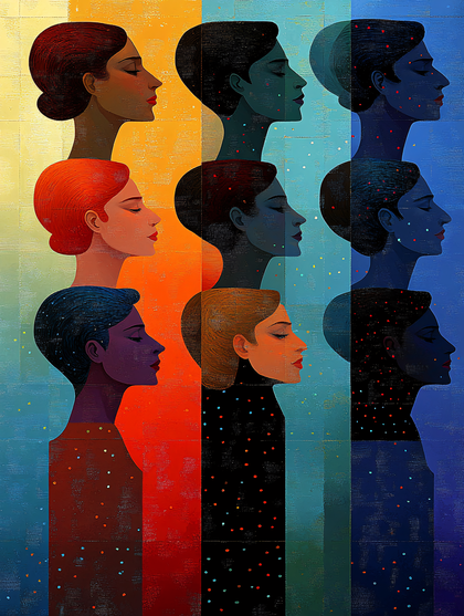Profile Silhouettes of Women