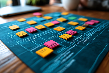 Project Planning Board with Sticky Notes