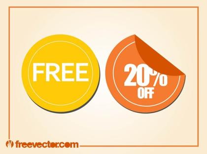 Promotion Labels Free Vector