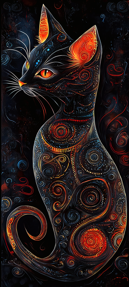 Psychedelic Cat Art