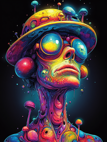 Psychedelic Figure with Hat