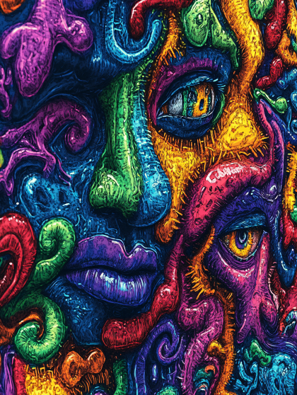 Psychedelic Organic Face