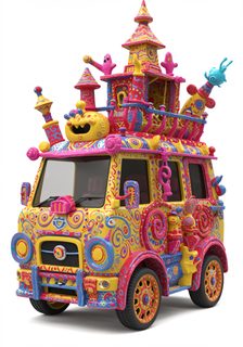 colorful surreal van