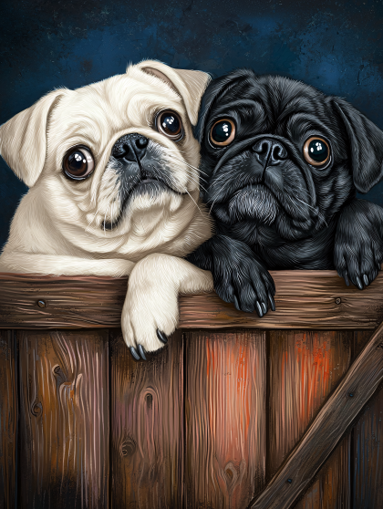 Pug Duo Peekaboo