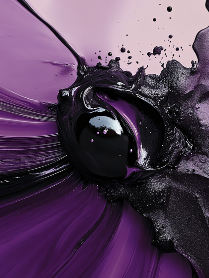 Purple and Black Paint Splash