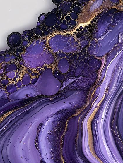 Purple and Gold Fluid Art