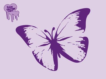Purple Butterfly Free Vector