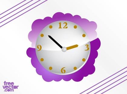 Purple Clock Free Vector