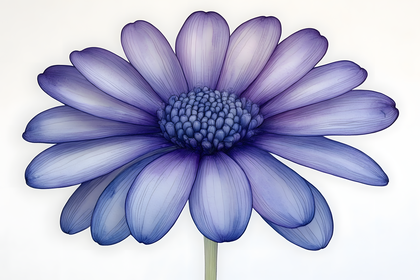 Purple Daisy Illustration
