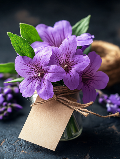 Purple Flowers In A Vase