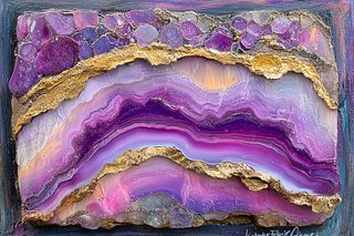 Purple Gold Gemstone Slice