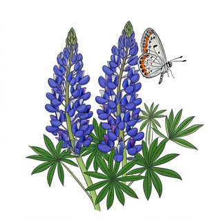 lupine flower butterfly