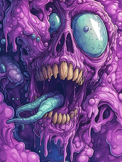 Purple Monster Skull
