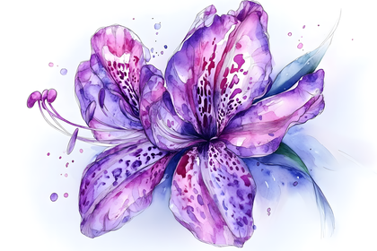 Purple Watercolor Lily