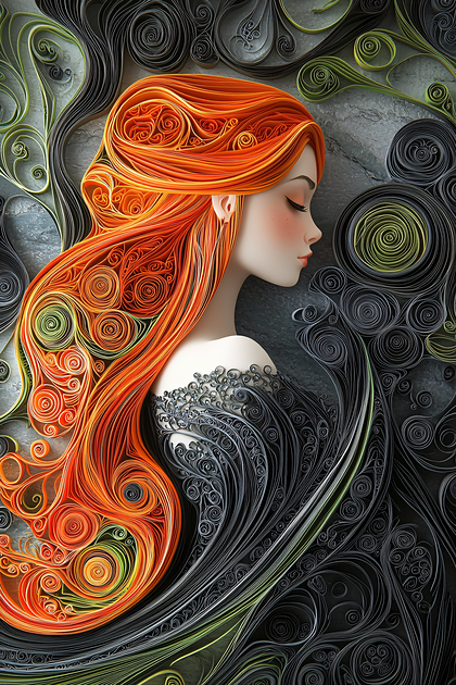 Quilled Redhead Portrait