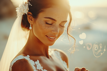 Radiant Bride In Golden Light