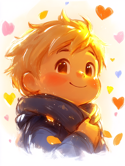 Radiant Child With Hearts