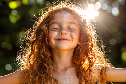 Radiant Girl Enjoying Sunlight