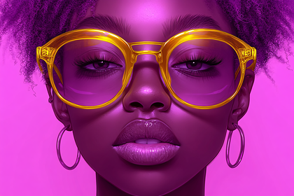 Radiant Portrait with Gold Glasses