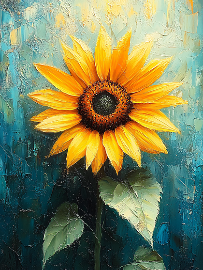Radiant Sunflower Oil Painting