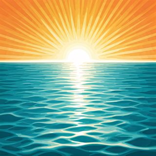 sun over ocean