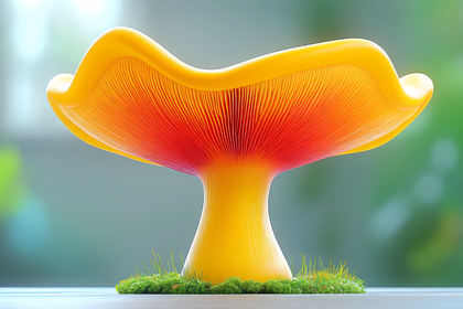 Radiant Yellow Mushroom Close-Up