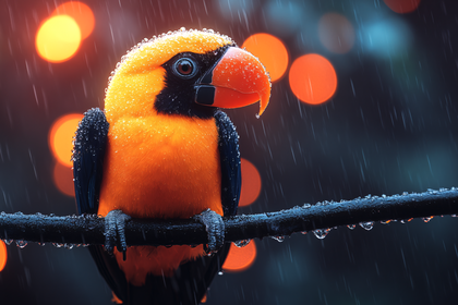 Rain-Kissed Parrot