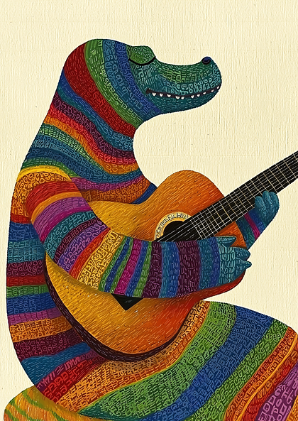 Rainbow Alligator Guitarist