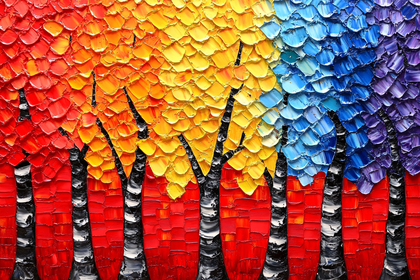 Rainbow Birch Forest