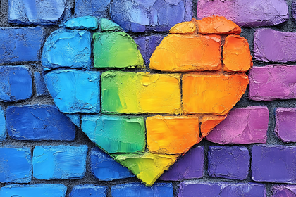 Rainbow Brick Heart