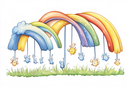 Rainbow Bridge with Hanging Creatures