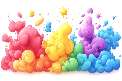 Rainbow Clouds Illustration