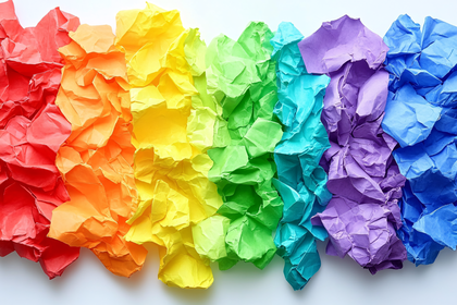 Rainbow Crumpled Paper