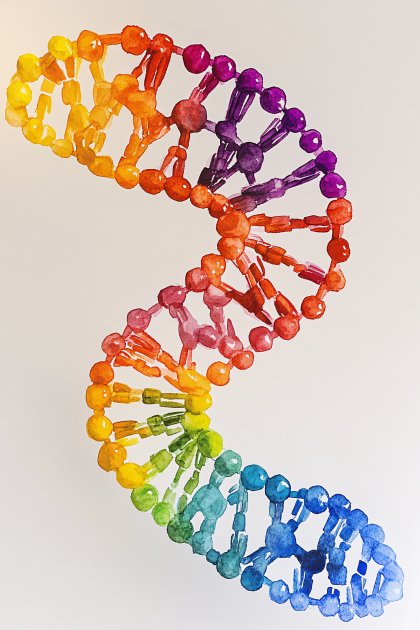 Rainbow Dna Watercolor