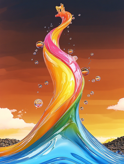 Rainbow Fluid Swirl