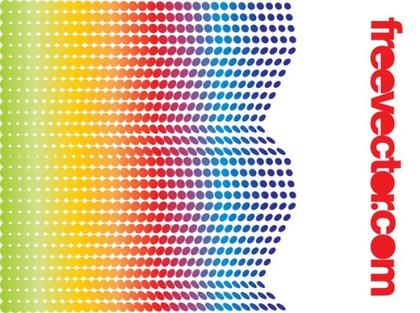 Rainbow Halftone Design Free Vector